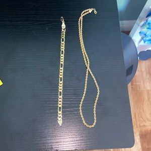 Gold Chain and Bracelet